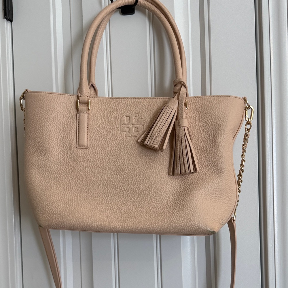 Tory Burch Beige Tote with Tassel